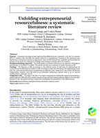 Unfolding entrepreneurial resourcefulness: A systematic literature review