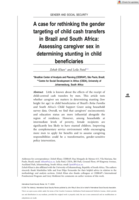 A case for rethinking the gender targeting of child cash transfers in Brazil and South Africa: Assessing caregiver sex in determining stunting in child beneficiaries