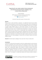 Supporting first-year student academic literacy development and emotional well-being through a pedagogy of care in South African writing centres