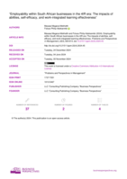 Employability within South African businesses in the 4IR era: The impacts of abilities, self-efficacy, and work-integrated learning effectiveness