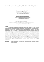  Teachers' management of everyday-living skills of intellectually challenged learners 