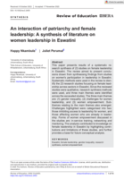 An interaction of patriarchy and female leadership: A synthesis of literature on women&nbsp;leadership in Eswatini