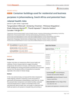 Container buildings used for residential and business purposes in Johannesburg, South Africa and potential heat-related health risks 