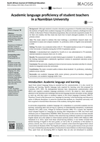 Academic language proficiency of student teachers in a Namibian University
