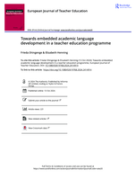 Towards embedded academic language development in a teacher education programme