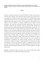 Self-object relational trauma in black South African National Defence Force soldiers' families: A study of secondary to persistent combat-related complex post-traumatic stress disorder