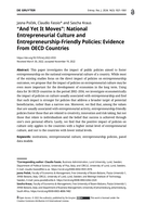 "And Yet It Moves": National entrepreneurial culture and entrepreneurship-friendly policies: Evidence from OECD countries