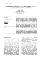  Digitising to meet sustainable development goals: Challenges in the African context
