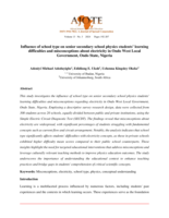 Influence of school type on senior secondary school physics students' learning difficulties and misconceptions about electricity in Ondo West Local Government, Ondo State, Nigeria