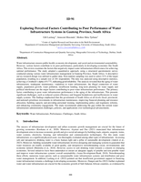 Exploring perceived factors contributing to poor performance of water infrastructure systems in Gauteng Province, South Africa
