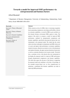 Towards a model for improved SME performance via entrepreneurial and business factors