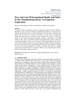 Migration letters pros and cons of occupational health and safety in the manufacturing sector: An empirical exploration