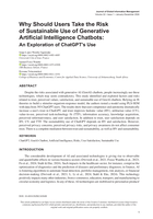 Why should users take the risk of sustainable use of generative artificial intelligence chatbots: An exploration of ChatGPT's use
