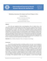 Rethinking autonomous development and social change in Africa 