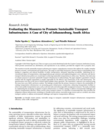 Evaluating the measures to promote sustainable transport infrastructure: A case of city of Johannesburg, South Africa