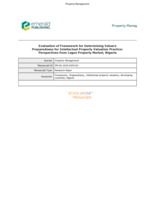 Evaluation of framework for determining valuers preparedness for intellectual property valuation practice: Perspectives from Lagos property market, Nigeria