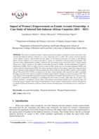 Impact of women's empowerment on female account ownership: A case study of selected Sub-Saharan African countries (2011 – 2021)
