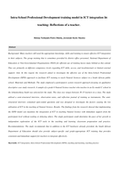 Intra-school professional development training model in ICT integration in teaching: Reflections of a teacher