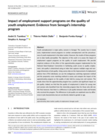 Impact of employment support programs on the quality of youth employment: Evidence from Senegal's internship program