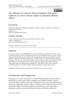 The influence of cultural African traditions and power relations on senior women leaders in education district offices