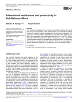 International remittances and productivity in Sub‐Saharan Africa