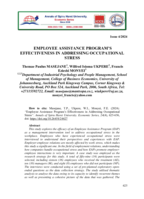 Employee assistance program's effectiveness in addressing occupational stress