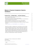 Measure of quantum complexity in neutrino oscillations 