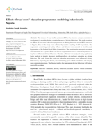 Effects of road users’ education programmes on driving behaviour in Nigeria