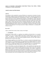 Agency in community: Understanding gender-based violence from within a muslim community in Lenasia, Johannesburg