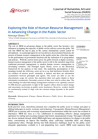Exploring the role of human resource management in advancing change in the public sector