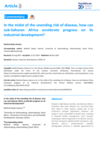 In the midst of the unending risk of disease, how can sub-Saharan Africa accelerate progress on its industrial development?