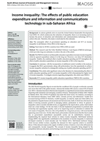 Income inequality: The effects of public education expenditure and information and communications technology in sub-Saharan Africa