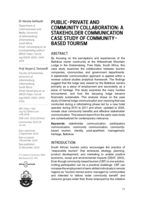  Public-private and community collaboration: A stakeholder communication case study of community- based tourism