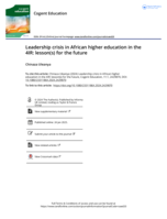 Leadership crisis in African higher education in the 4IR: Lesson(s) for the future