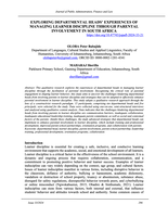 Exploring departmental heads' experiences of managing learner discipline through parental involvement in South Africa