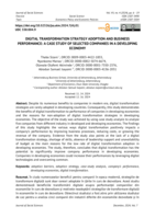 Digital transformation strategy adoption and business performance : A case study of selected companies in a developing ecenomy