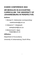 4ir Modules in accounting curriculum : The University of Johannesburg in perspective