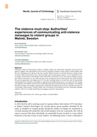 The violence must stop: Authorities’ experiences of communicating anti-violence messages to violent groups in Malmö, Sweden
