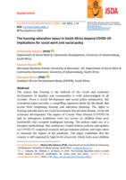 The housing-education nexus in South Africa beyond COVID-19: Implications for social work and social policy
