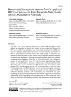 Barriers and strategies to improve men’s uptake of HIV care services in Rural KwaZulu-Natal, South Africa: A qualitative approach
