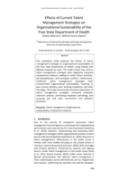 Effects of current talent management strategies on organisational sustainability of the Free State department of health