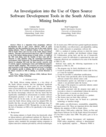 An investigation into the use of open source software development tools in the South African mining industry