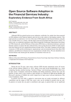 Open source software adoption in the financial services industry: Exploratory evidence From South Africa