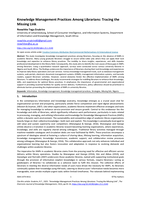 Knowledge management practices among librarians: Tracing the missing link