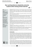 Near working distances adopted by university students while viewing printed materials