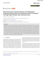 Microstructural, nanomechanical, and tribological properties enhancement of aluminum matrix composite through high entropy alloy reinforcement