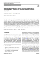 Experimental investigation of machine vibration rate and machine sound level in MQL turning of AISI 1525 steel employing mango oil as lubricant