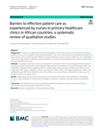Barriers to effective patient care as experienced by nurses in primary healthcare clinics in African countries: a systematic review of qualitative studies