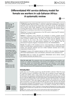 Differentiated HIV service delivery model for female sex workers in sub-Saharan Africa: A systematic review