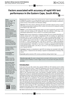 Factors associated with accuracy of rapid HIV test performance in the Eastern Cape, South Africa